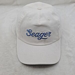 Seager Hat Cap Snap Back Mens White Big Corduroy Cowboy Western Ranch Rodeo